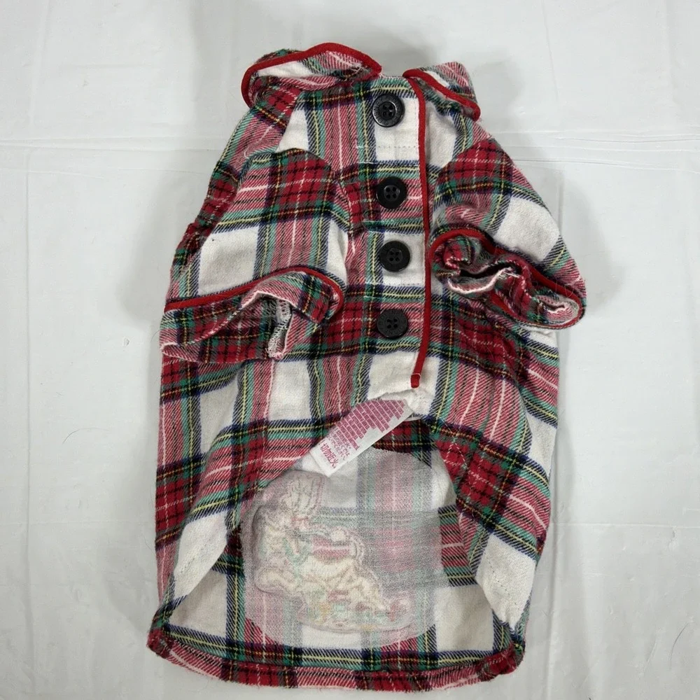 Disney Mickey Mouse Pluto‎ Dog Apparel Plaid Pajamas Xs